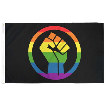 Rainbow Pride Fist Flag