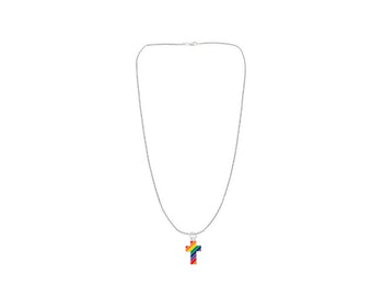 10 Pack Rainbow Cross Gay Pride Necklaces (10 Necklaces)