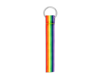 50 Pack Rainbow Gay Pride Flag Lanyard Style Keychains (50 Keychains)