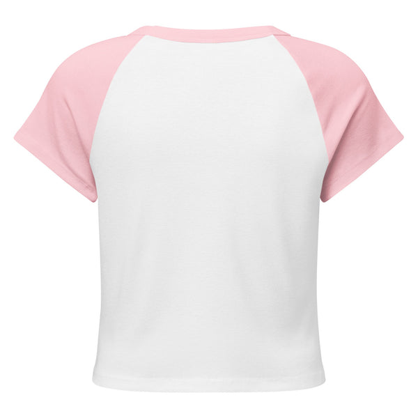 Mushmore Embroidered Women’s micro rib raglan baby tee