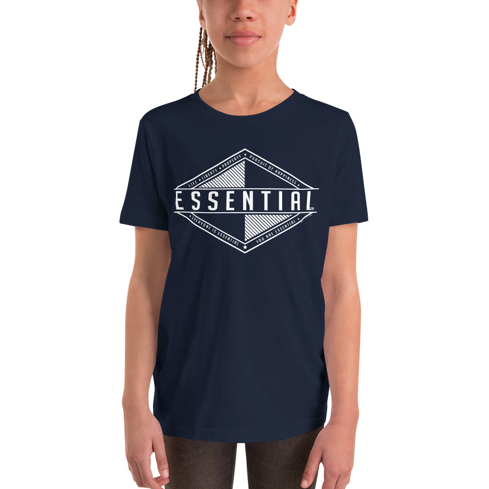 Liberty is Essential - Youth Short Sleeve T-Shirt - Proud Libertarian - Pirate Smile