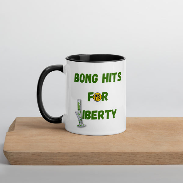 Bong Hits for Liberty Mug with Color Inside - Proud Libertarian - Alaska Libertarian Party