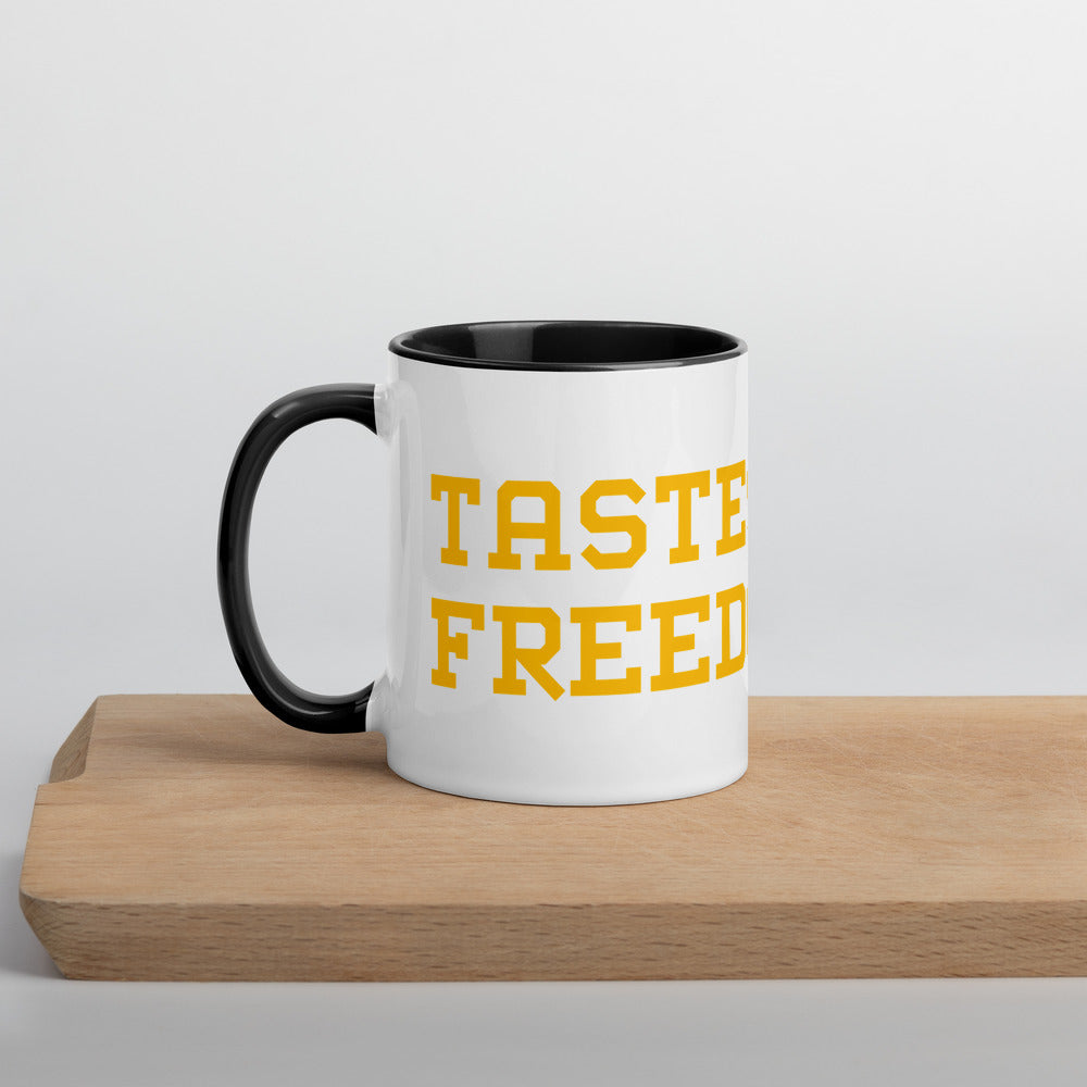 Tastes Like Freedom Mug with Color Inside - Proud Libertarian - Liberty is Essential