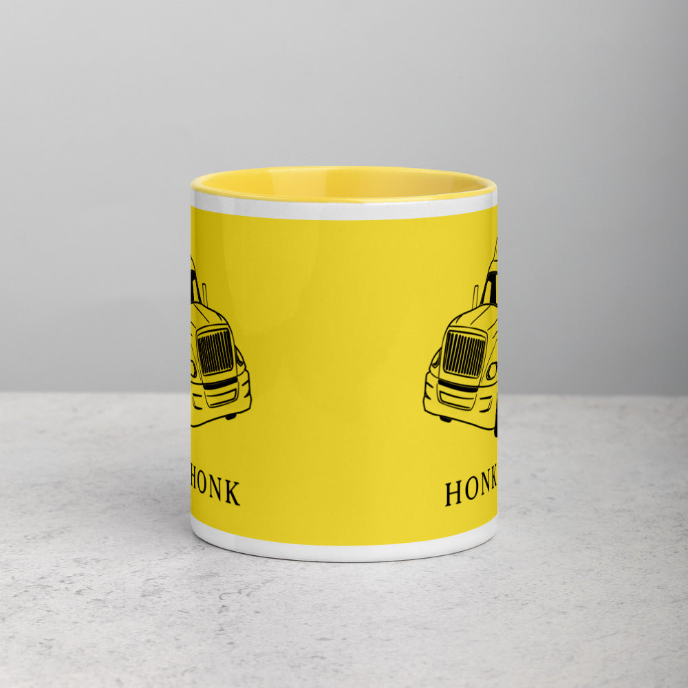 Honk Hunk Trucker Protest (Don't Tread) Mug with Color Inside - Proud Libertarian - Owluntaryist