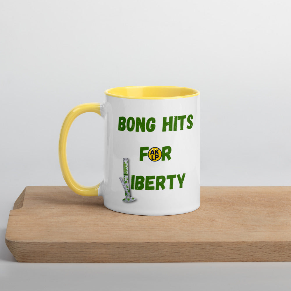Bong Hits for Liberty Mug with Color Inside - Proud Libertarian - Alaska Libertarian Party