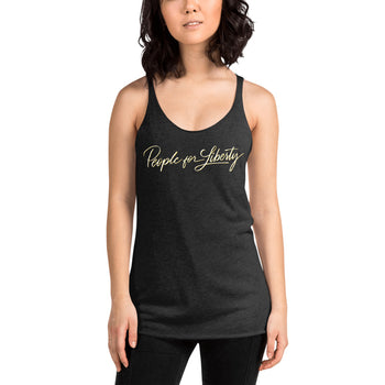 People for Liberty (Script) Women's Racerback Tank - Proud Libertarian - People for Liberty
